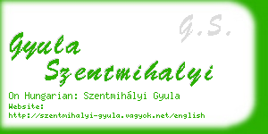 gyula szentmihalyi business card