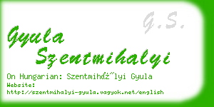 gyula szentmihalyi business card